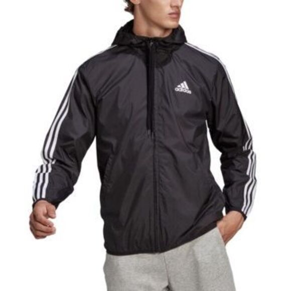 Adidas Men's Primegreen Essentials 3-Stripes Windbreaker Size M - Picture 1 of 3